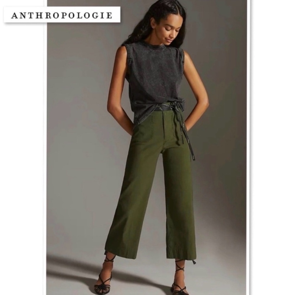 Anthropologie Magic Fabric Wide-Leg Colette Cropped Pants